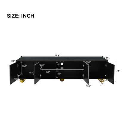 Modern TV Stand with Cabinets Walnut