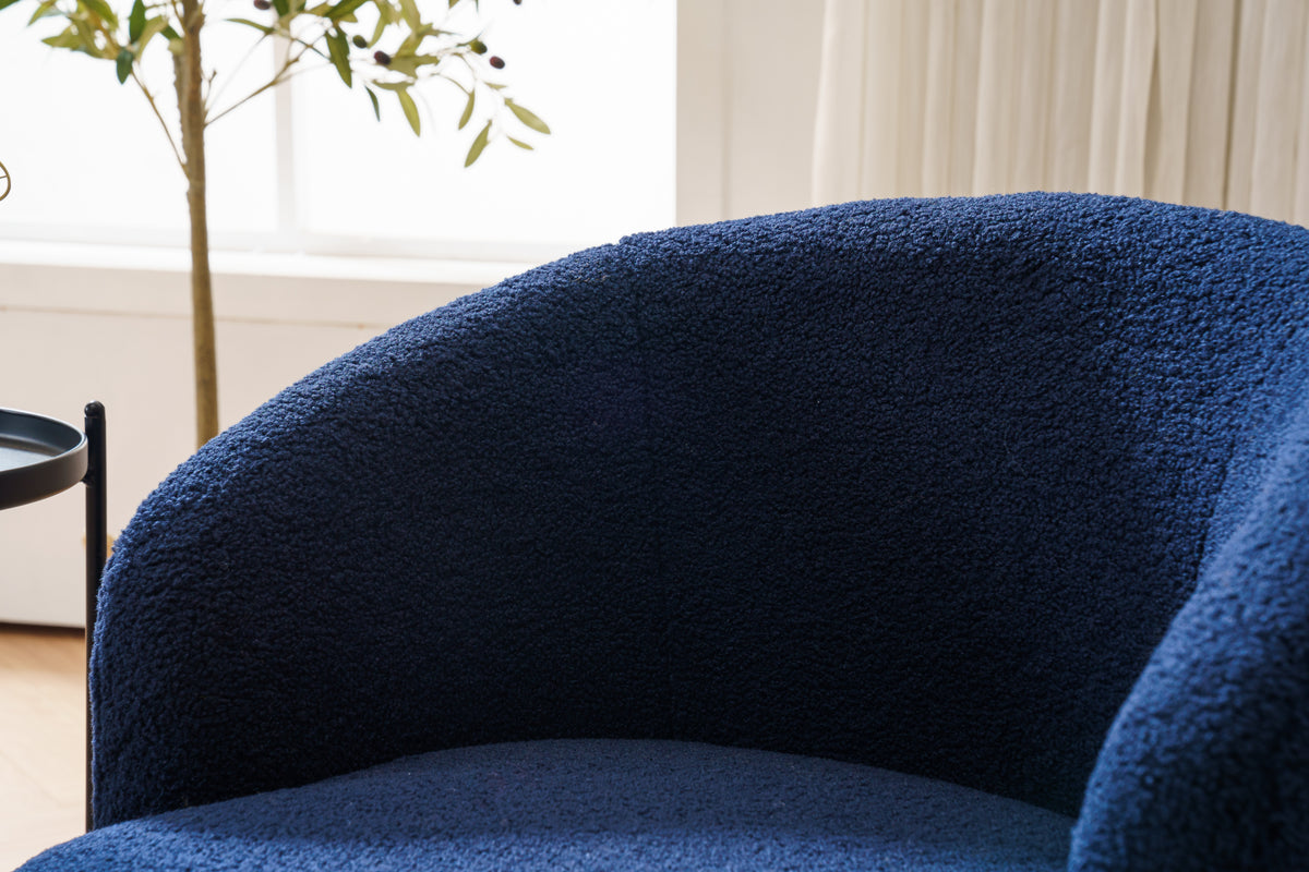Teddy Barrel Accent Chair – Navy Blue