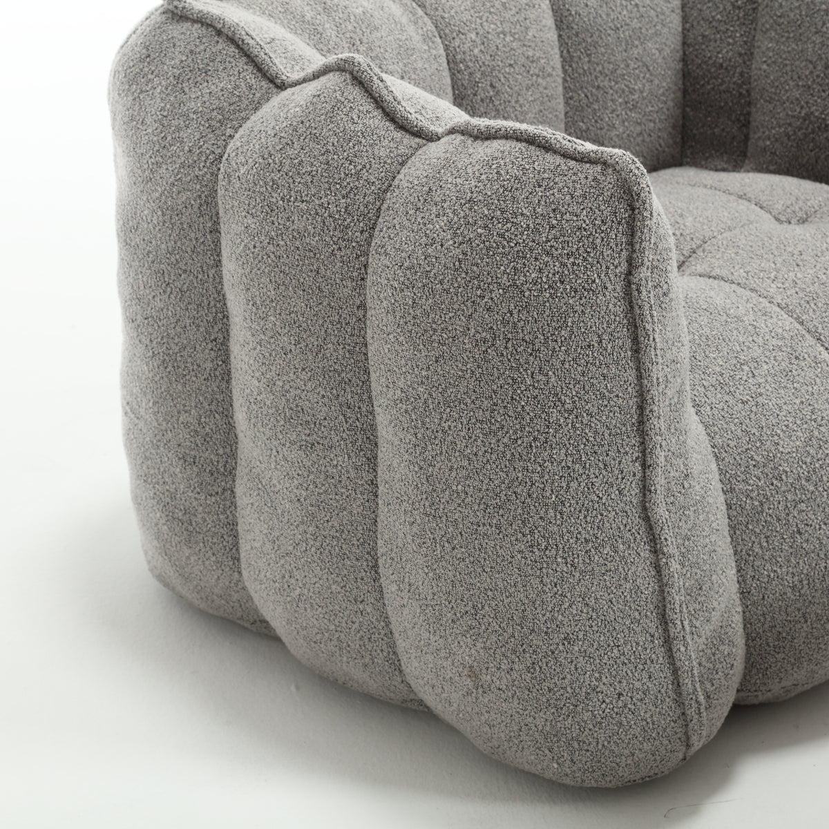 Soft Bean Bag Chair – Beige High-Resilience Foam