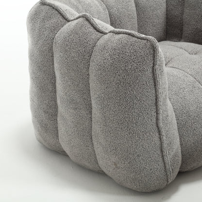 Soft Bean Bag Chair – Beige High-Resilience Foam