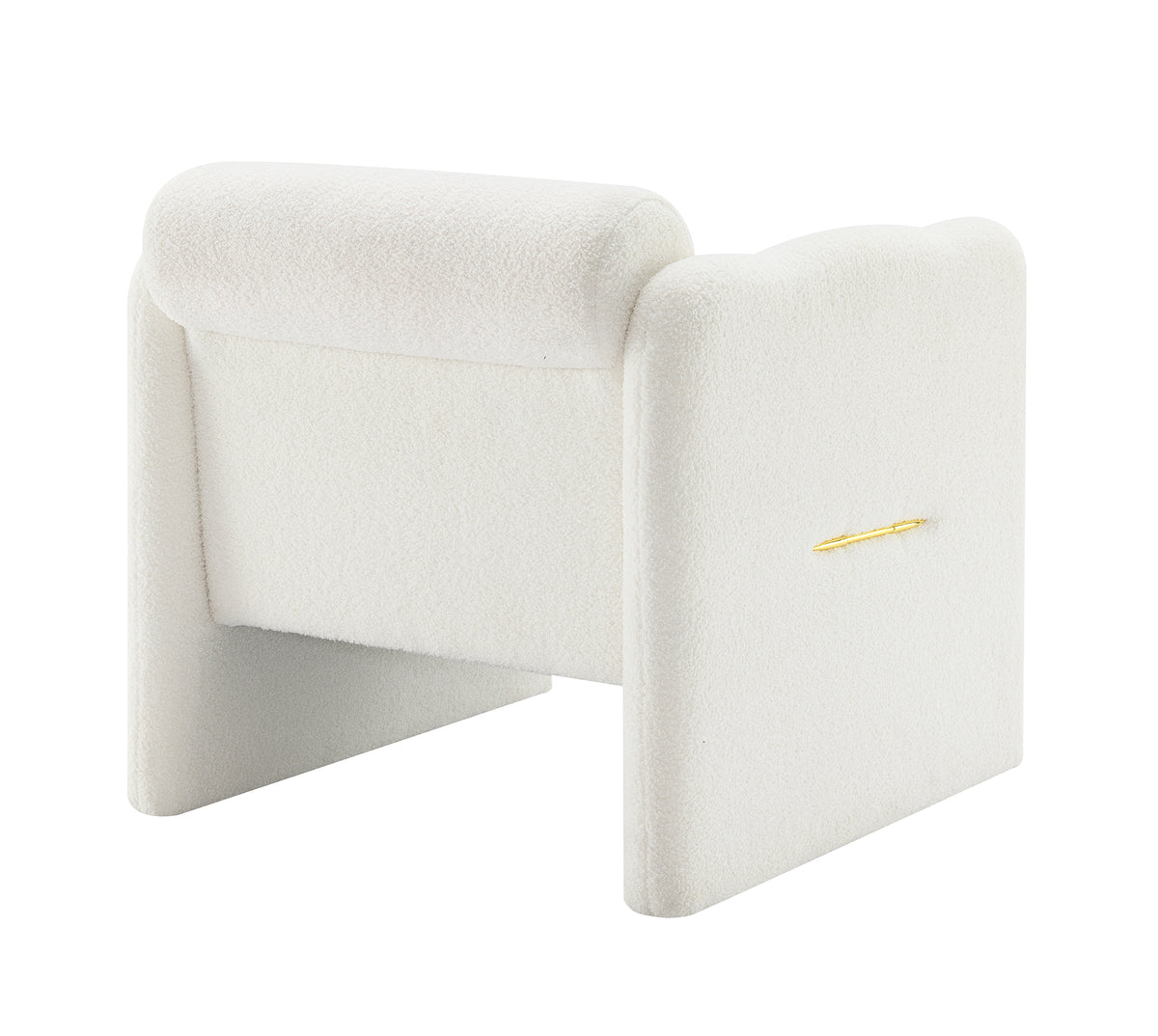 Wavy Armrest Accent Chair Teddy Cloth