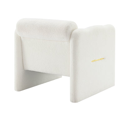 Wavy Armrest Accent Chair Teddy Cloth