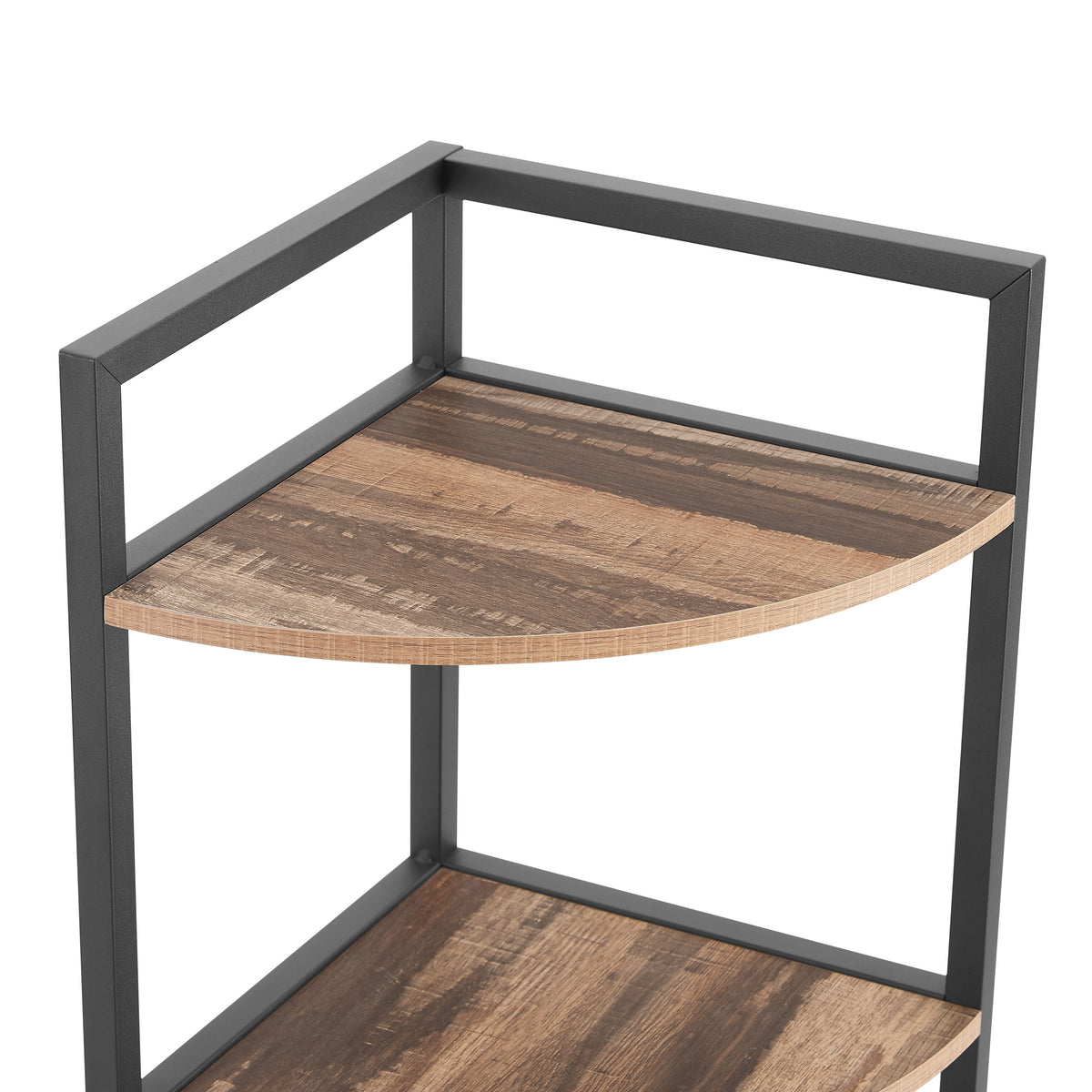 Tall Wooden Bookshelf Corner Storage Brown