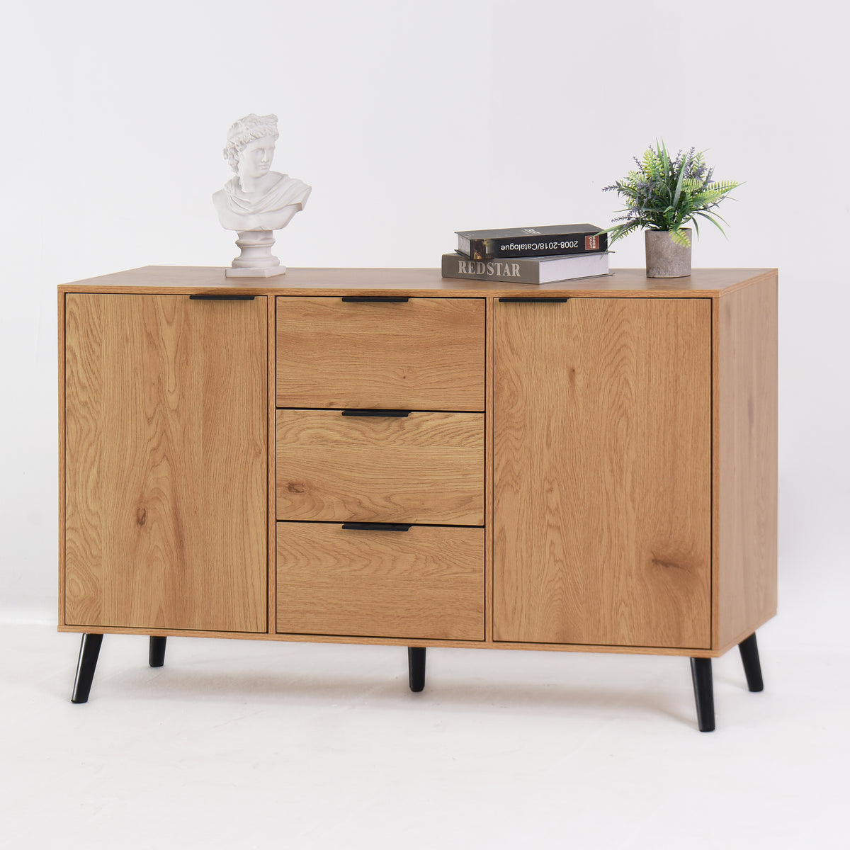 Side Panel Buffet Cabinet with Storage and Double Doors
