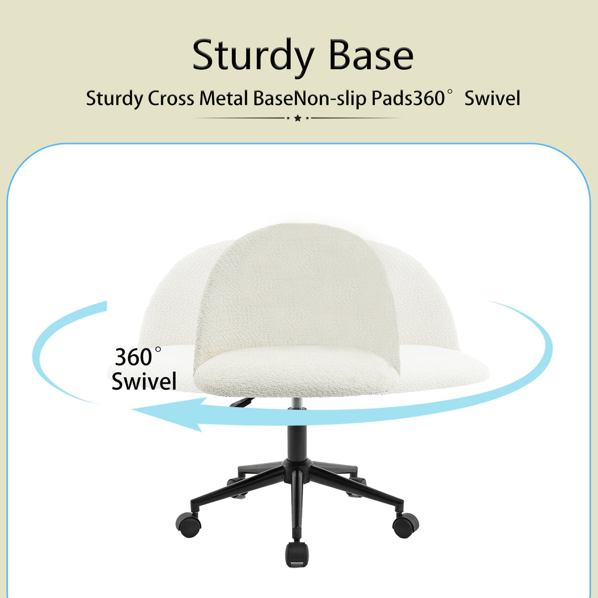 Velvet Swivel Office Chair – Black Legs