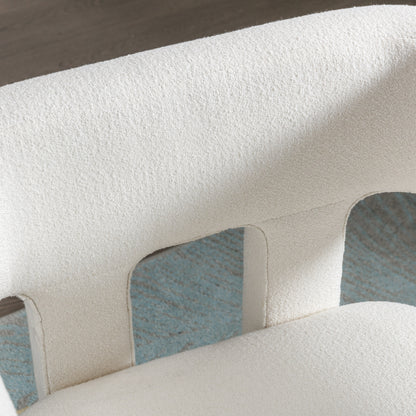Contemporary Accent Chair Beige Upholstery