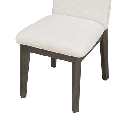 6-Piece Farmhouse Dining Set Beige Gray