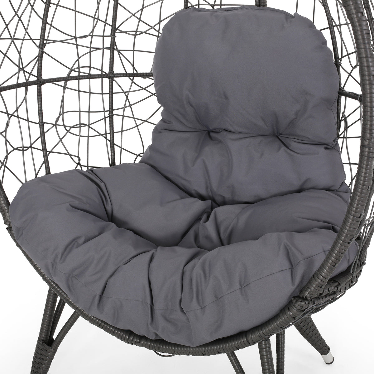 Gianni Teardrop Outdoor Dining Chair – PE Rattan & Iron with Cushion