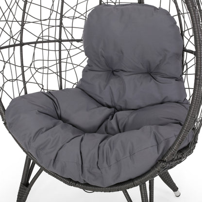 Gianni Teardrop Outdoor Dining Chair – PE Rattan & Iron with Cushion