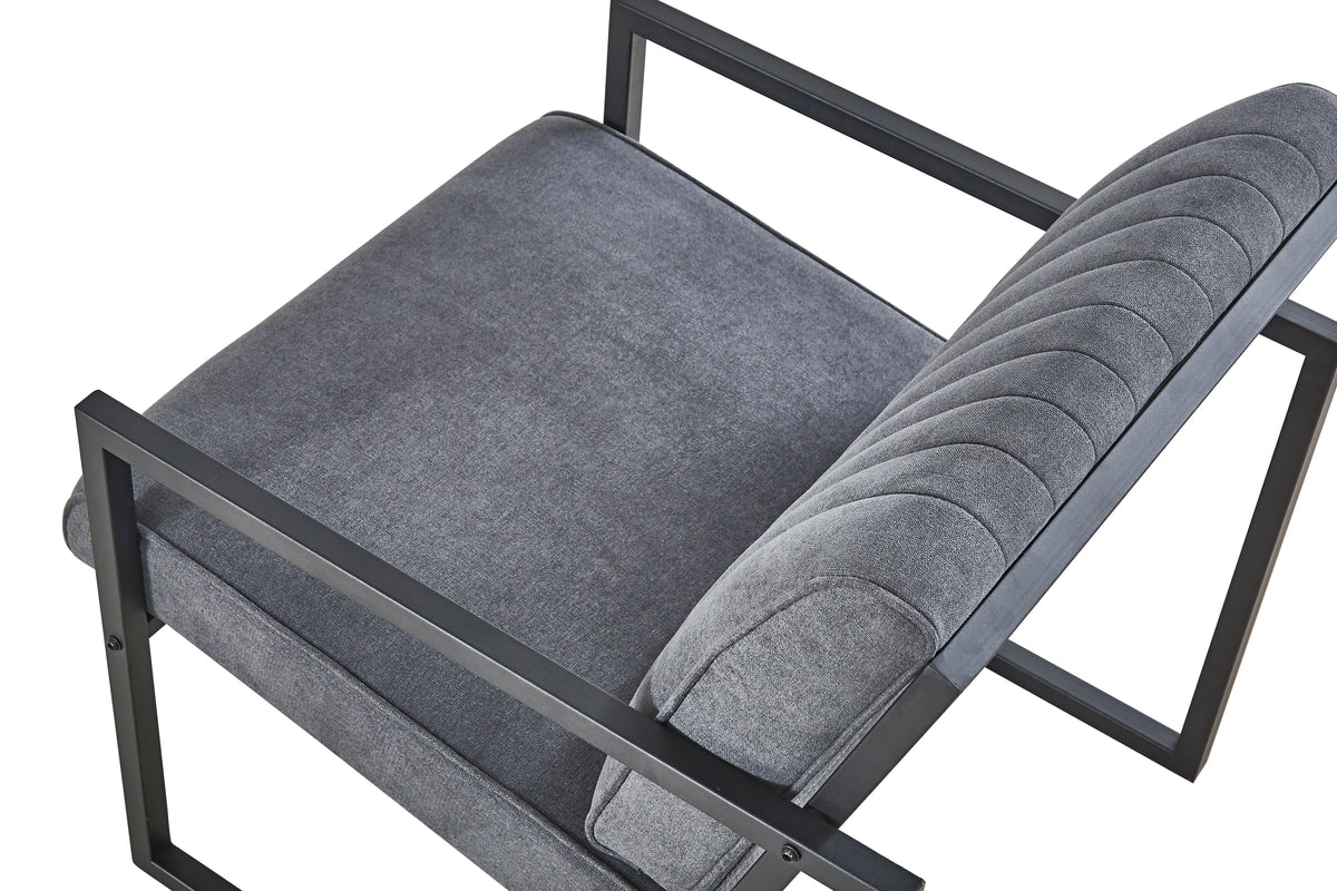Grey Steel Armchair – Modern Dining