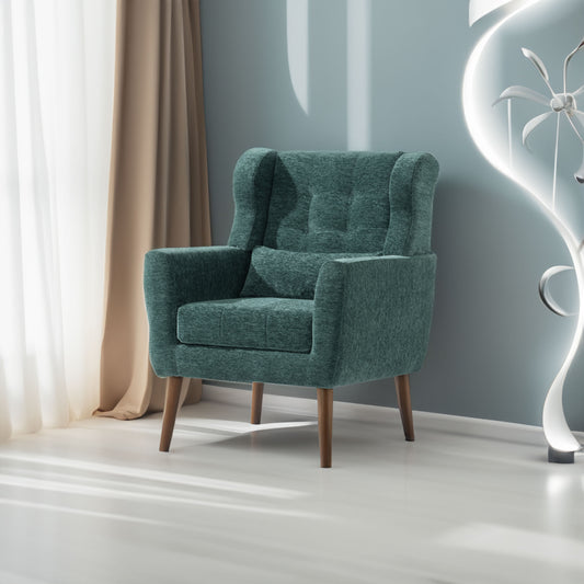 Upholstered Modern Accent Chair Blackish Green