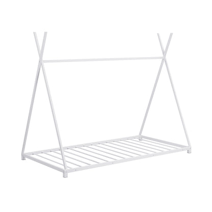 Metal Platform Bed White Triangle Frame