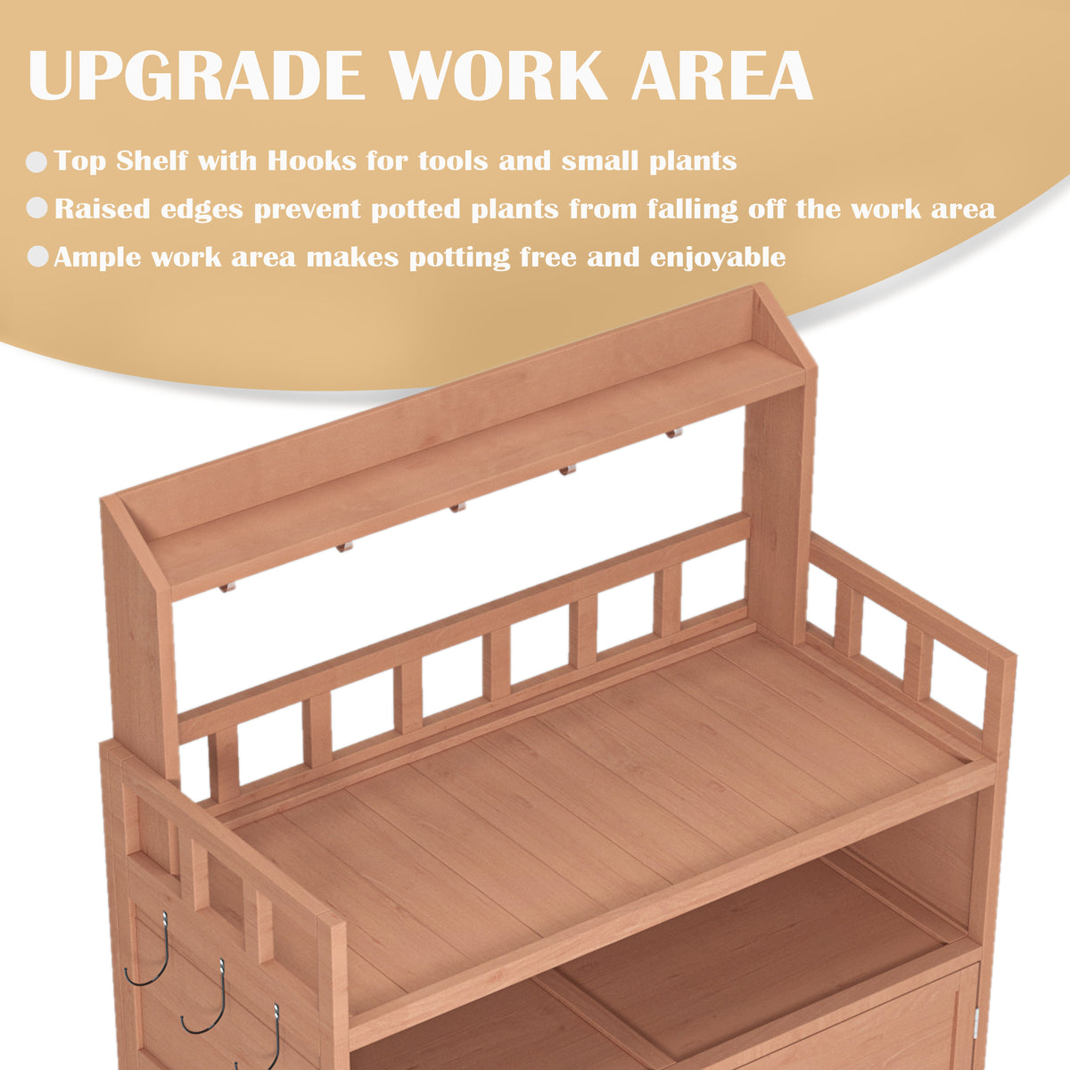 Outdoor Gardening Workbench with Roof Terrace