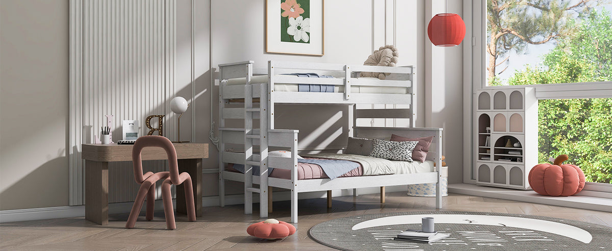 Twin over Full Bunk Bed White