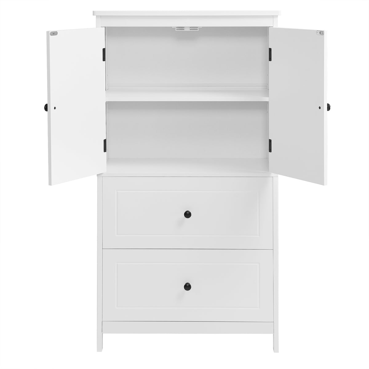 White Bathroom Storage Cabinet with Drawers