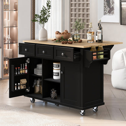 Kitchen Island Cart Black