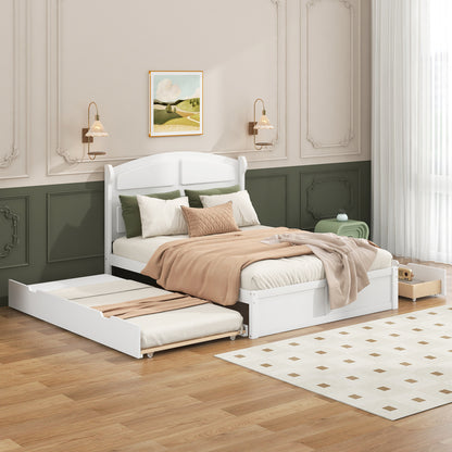 Wood Queen Platform Bed White
