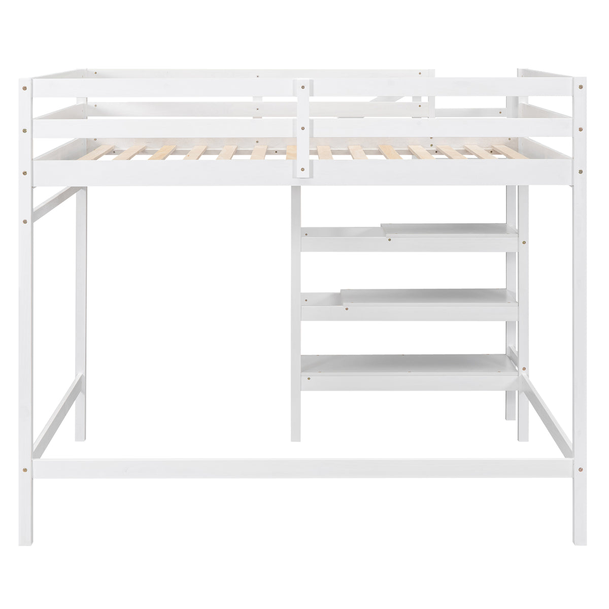 Full Loft Bed with Storage – White Finish