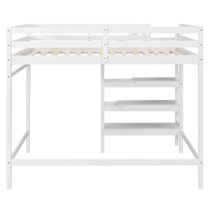 Full Loft Bed with Storage – White Finish