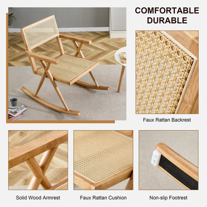 Outdoor Rattan Rocking Chair – Gray Wicker