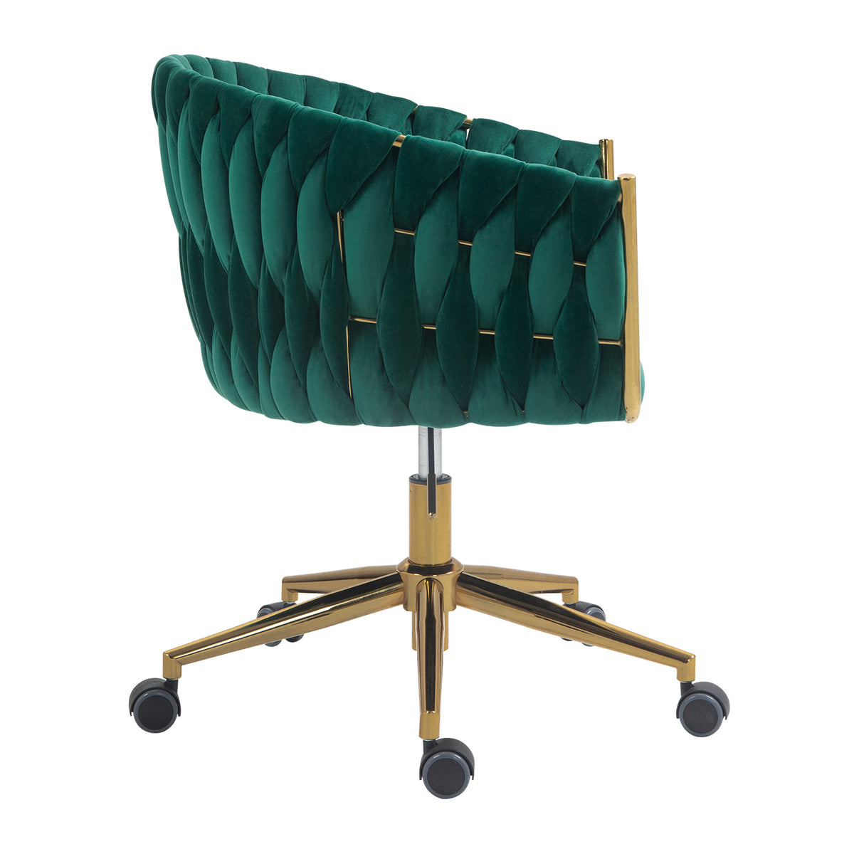 Modern Adjustable Vanity Chair with Wheels Green