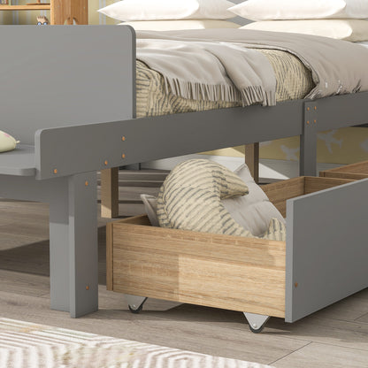 Full Bed with Bench Grey