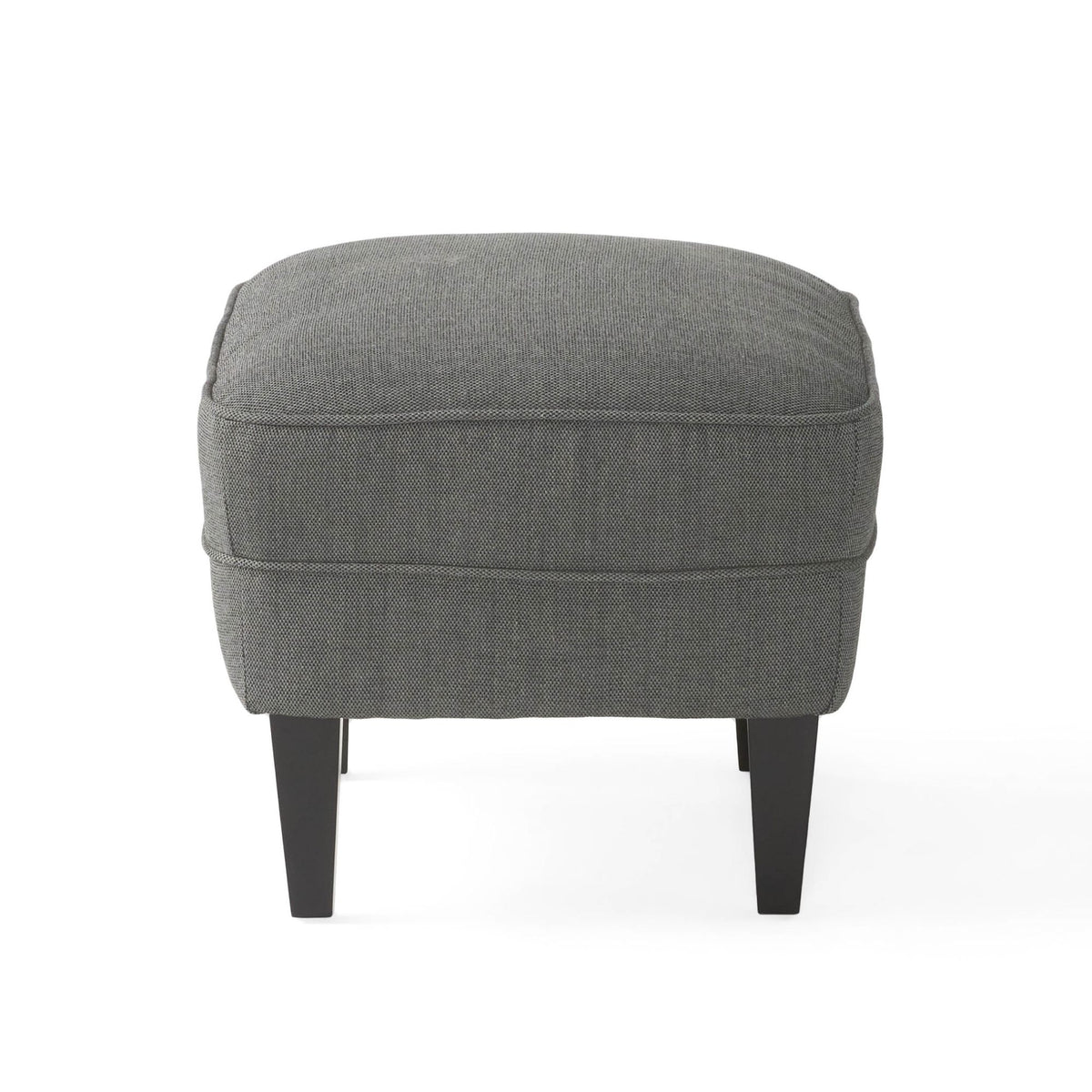 Modern Grey Fabric Club Chair with Ottoman – Upholstered Lounge Set