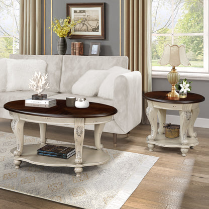 Oval Coffee Table White