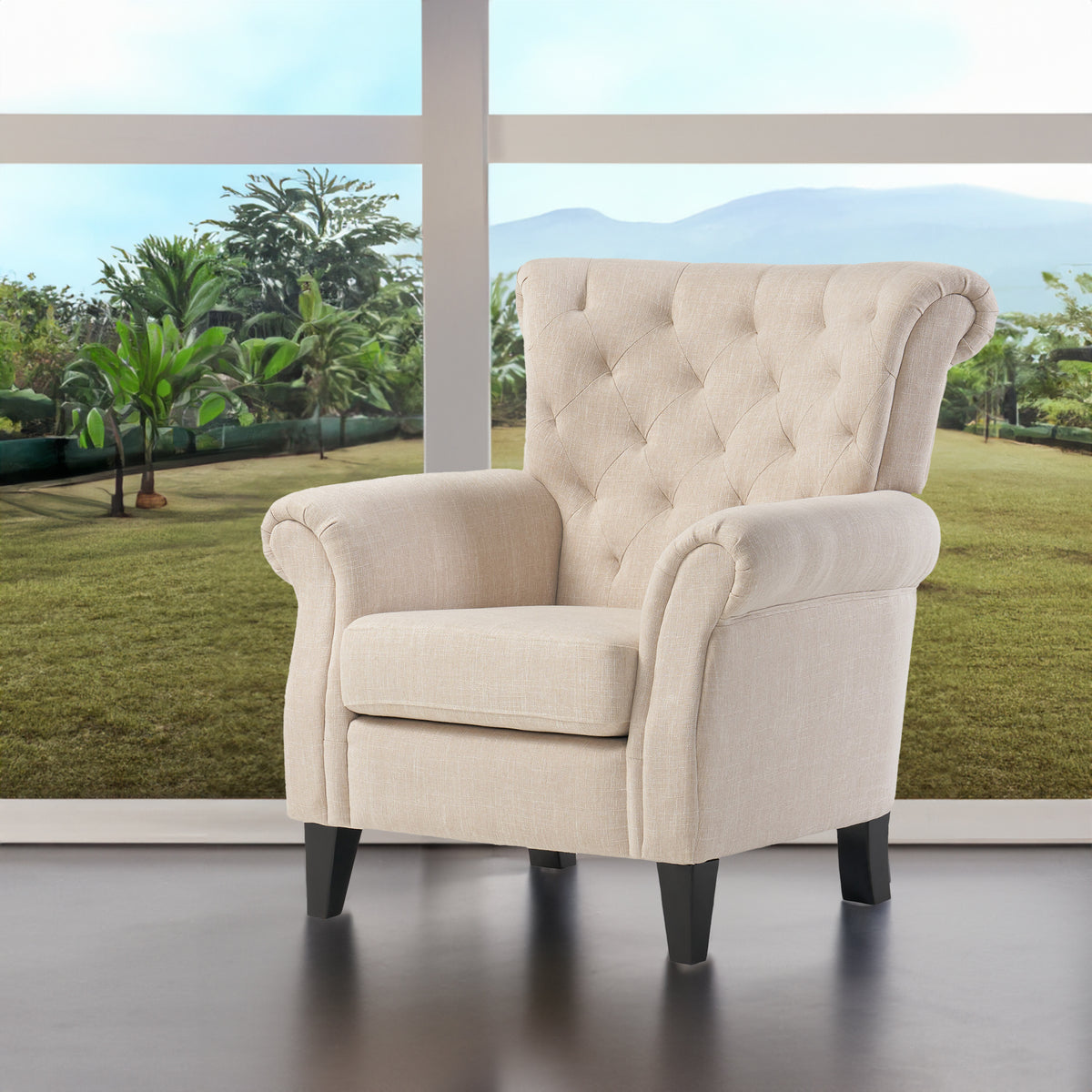 Springfield Tufted Accent Chair Gray
