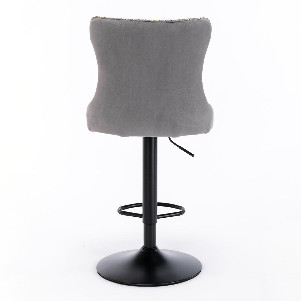 Swivel Velvet Bar Stool Set (2 pcs) – Gray