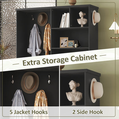 Hall Tree Storage Cabinet Black