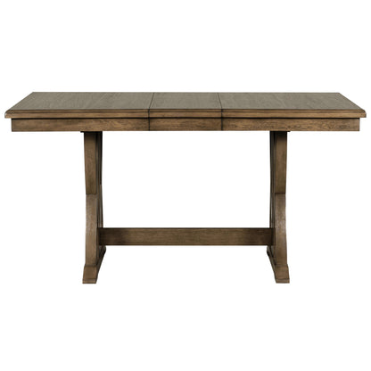 Dining Set with Cushioned Chairs Brown