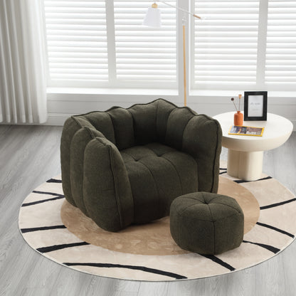 Soft Bean Bag Chair – Gray High-Resilience Foam