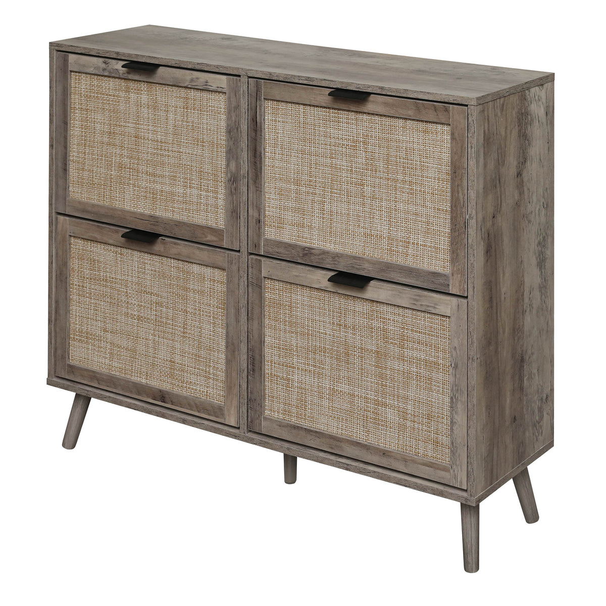 4-Door Entryway Shoe Storage Cabinet White