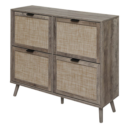 4-Door Entryway Shoe Storage Cabinet White
