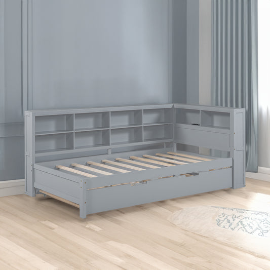 Wooden Twin Daybed Gray
