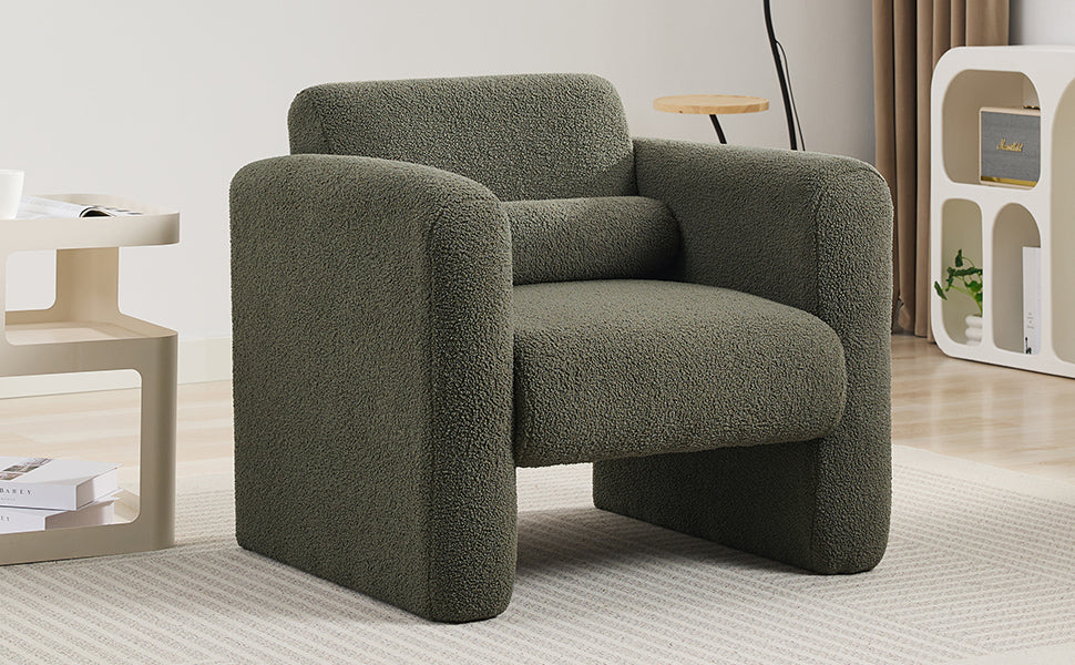 Sheepskin Armchair in Seaweed Green