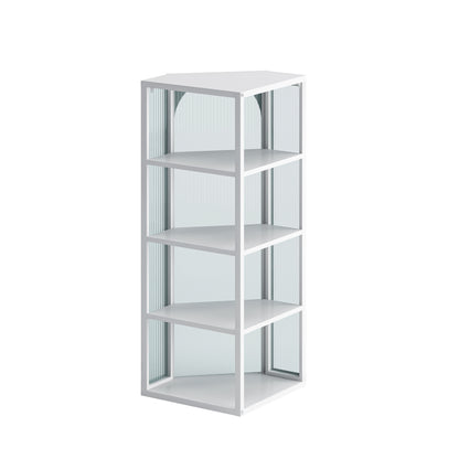 Glass Corner Wall Cabinet – White
