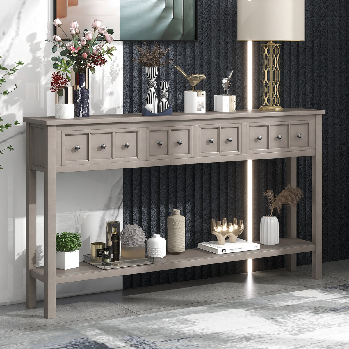 Rustic Entryway Console Table