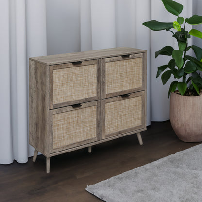 4-Door Entryway Shoe Storage Cabinet White