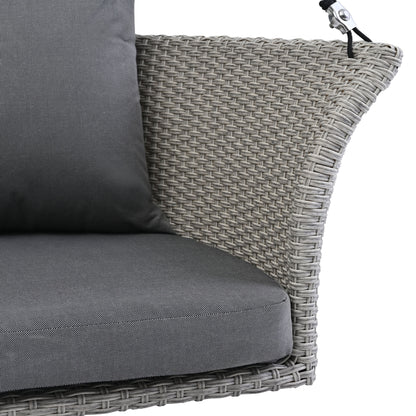 Hanging Swing Chair with Ropes Wicker Cushion