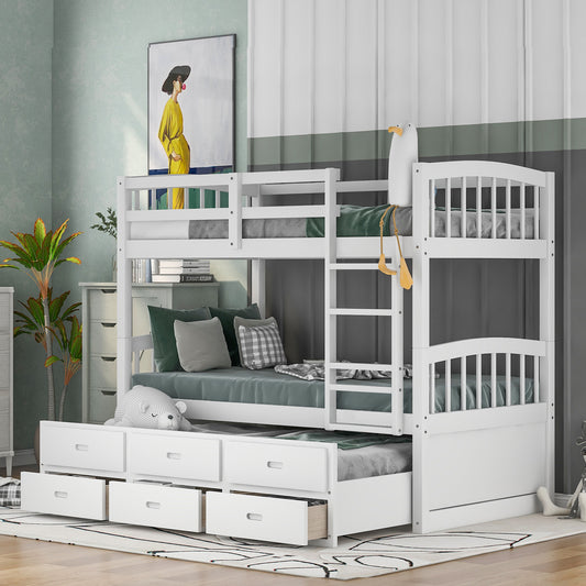 Twin Over Twin Bunk Bed White
