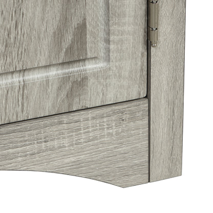 Oak Corner Bathroom Cabinet with Shelves