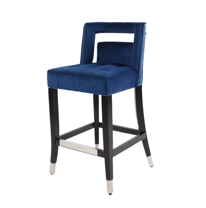 Velvet Barstools Set of 2 Gold Base