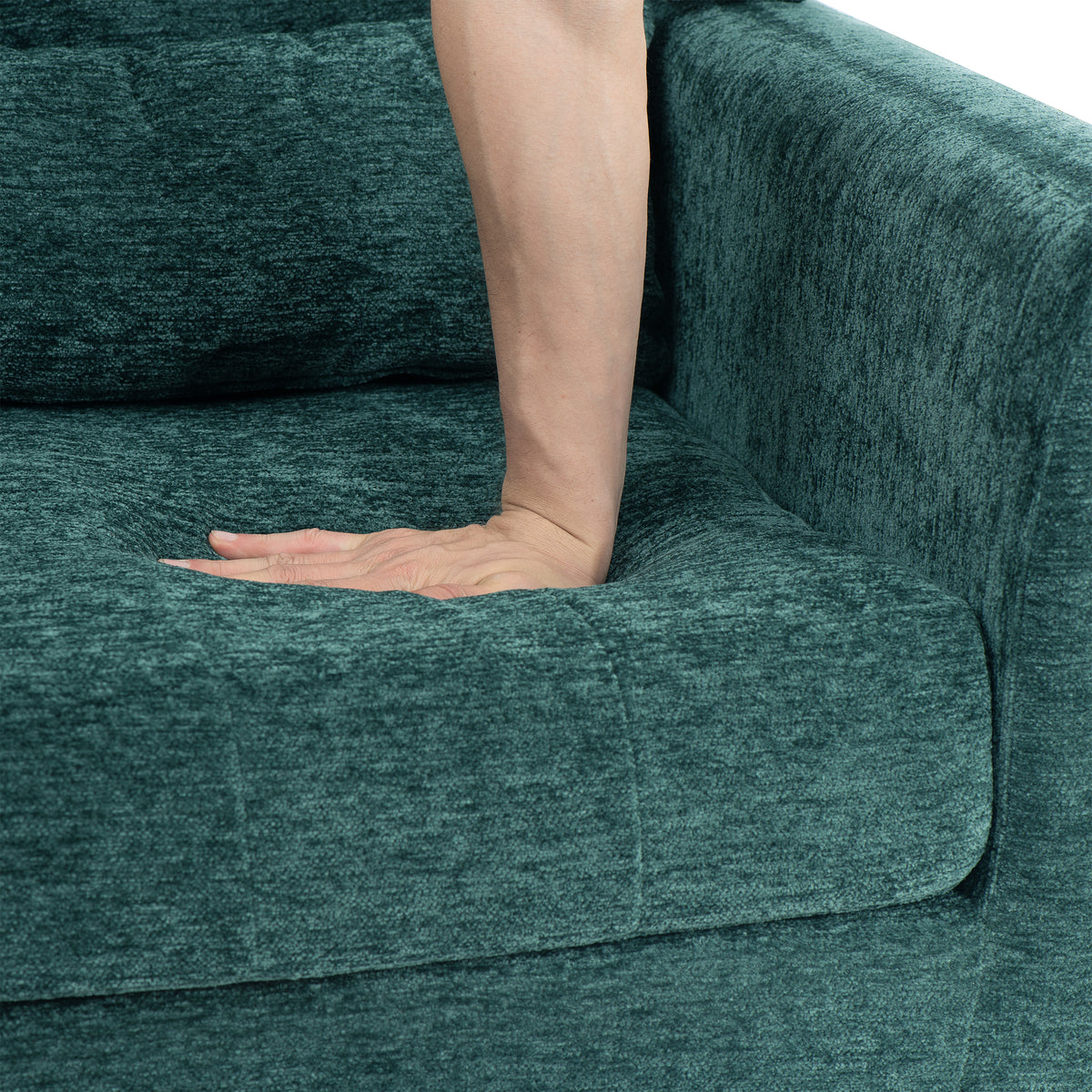 Upholstered Modern Accent Chair Blackish Green