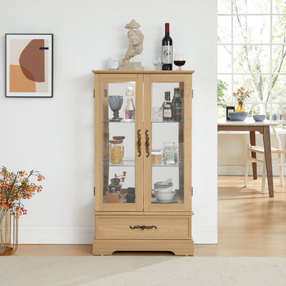 Oak Display Cabinet with Glass Frame