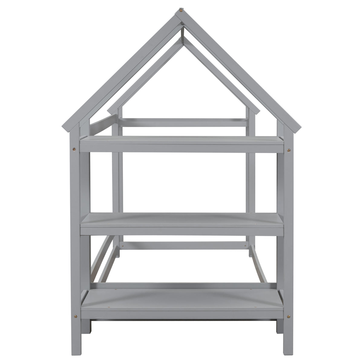 House Frame Platform Bed with Storage Gray