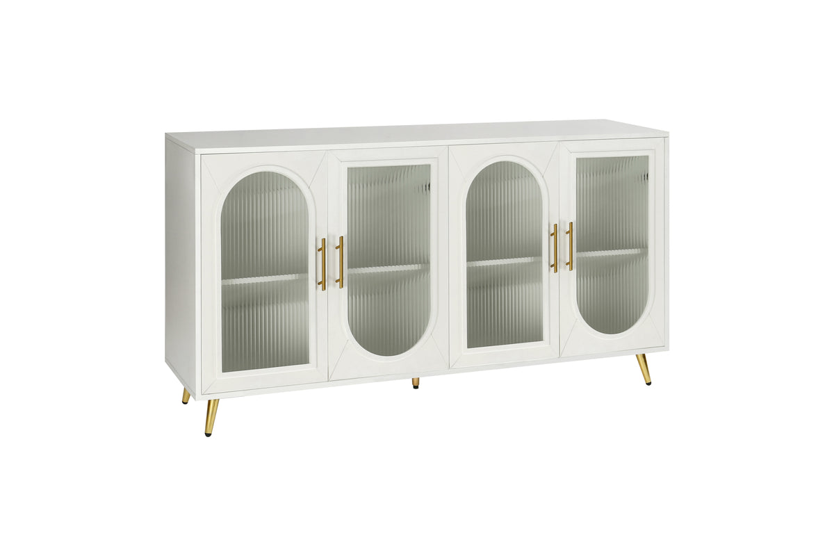 65” Wooden Media Console – Adjustable Shelves