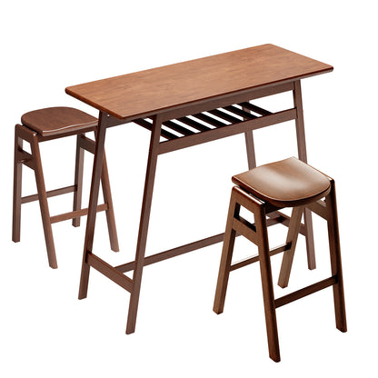 Retro Pub Dining Set (3 pcs) – Antique Brown