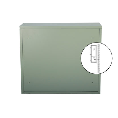Retro Double Glass Wall Cabinet with Detachable Shelves Brown